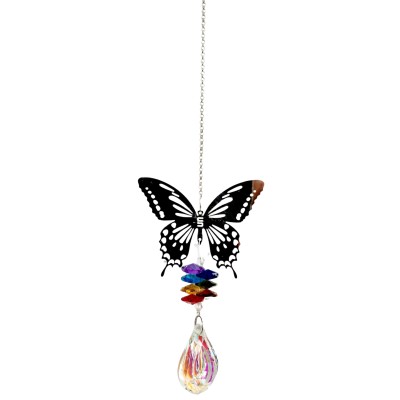 Suspension Miroir Papillon, Cristal Goutte
