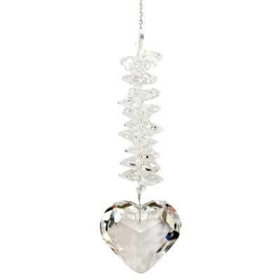Suspension Cristal à facettes Coeur